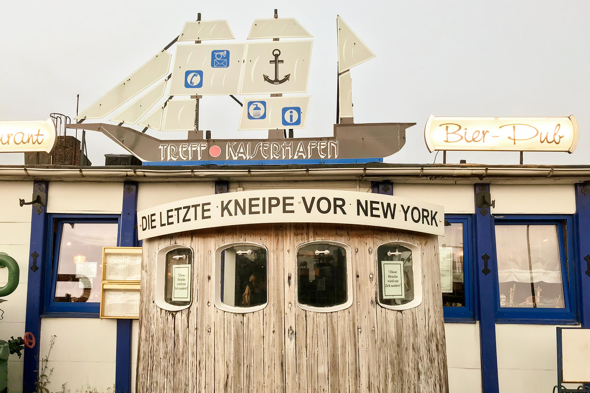 Die letzte Kneipe vor New York in Bremerhaven.